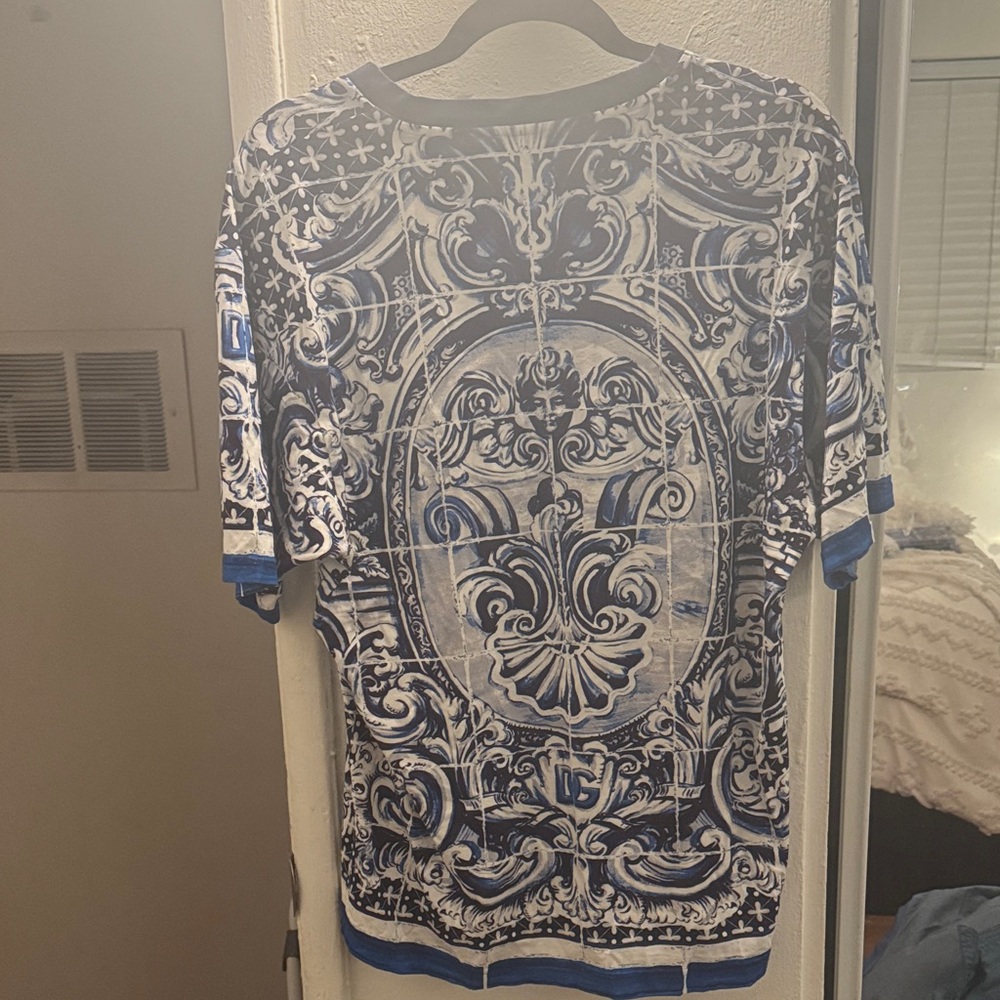 Dolce & Gabbana Blue and White Short Sleeve Tee - Picture 4 of 4
